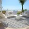 Homeroots 8' Gray And Ivory Round Southwestern Washable Indoor Outdoor Area Rug 593686 - alternate 7