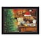 Homeroots Christmas Eve Puppy Black Framed Print Wall Art 415870 - alternate 1
