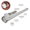 Performance Tool 18 in. Pipe Wrench, Aluminum Handle, Drop Forged Steel Jaws W2118 - alternate 7