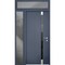 Vdomdoors Steel Door Cynex 6777 Grey Sidelight and Transom Window Stainless Inserts Single Modern Painted-W36 CYNEX6777EXD-GRE-W36+12 x H80+16-Left-hand Inswing - alternate 1