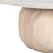 Homeroots 35" White and Natural Wood And Faux Marble Round Pedestal Coffee Table 565074 - alternate 8