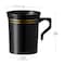 Smarty Had A Party 8 oz Black with Gold Edge Rim Round Plastic Coffee Mugs 120 Mugs, 120PK 6934-BKG-CASE - alternate 6