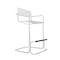 Homeroots 30" White and Silver Leather and Steel Bar Height Bar Chair 667641 - alternate 4
