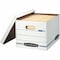 Bankers Box File Box, Corrugated Fiberboard, 12.75" W, 13.25" D, 10.5" H, Lift-Off Lid Closure, White/Blue 0006301 - alternate 1