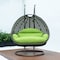 Leisuremod Beige Wicker Hanging 2 person Egg Swing Chair with Light Green Cushions ESCBG-57LG - alternate 7
