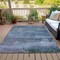 Homeroots 5' X 8' Pewter Navy Blue And Charcoal Abstract Washable Indoor Outdoor Area Rug 630844 - alternate 3