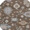 Homeroots 8' Chocolate Beige And Blue Round Floral Washable Indoor Outdoor Area Rug 606148 - alternate 8