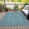 Homeroots 3' X 5' Teal Blue And Ivory Geometric Washable Indoor Outdoor Area Rug 602395 - alternate 7