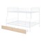 Homeroots White Full Over Queen Contemporary Metal Bunk Bed With Drawers 590300 - alternate 7
