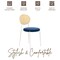 Leisuremod Euston Dining Chair with Velvet Seat and White Steel Frame in Navy Blue ECW17NBU - alternate 7