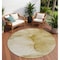 Homeroots 8' Beige Round Abstract Washable Indoor Outdoor Area Rug 559726 - alternate 1