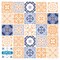 Homeroots 5" X 5" Yellow White And Blues Peel And Stick Removable Tiles 390729 - alternate 4