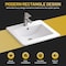 Anzzi 21 in Rectangular Ceramic Drop-In Bathroom Sink Basin, Glossy White, Single Faucet Hole and Overflow LS-AZ927 - alternate 8