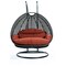 Leisuremod Charcoal Wicker Hanging 2 person Egg Swing Chair Dark Orange Cushions ESCCH-57DOR - alternate 1