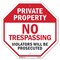 Signmission Private Property No Trespassing Vio, 10 Inch X 10 Inch, Aluminum Metal Signs OC-A-10-167 - alternate 1