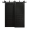 Sartodoors Sliding Closet Barn Bypass Doors 72 x 84 inches, Ego 5012 Painted Black Oak, Modern 6.6ft Rails Ha EGO5012BBB-CHK-7284 - alternate 1