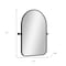 Homeroots 32" Black Arch Metal Swivel Framed Accent Mirror 691627 - alternate 3