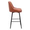 Homeroots 30" Brown And Black Faux Leather And Steel Bar Height Swivel Bar Chair 555712 - alternate 5