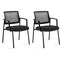 Simple Deluxe Stacking Arm Chairs Mesh Back and Ergonomic Support, Padded Fabric Seat, 2PK 3A88FNCHAR24X33BLKX2 - alternate 1