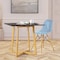 Leisuremod Dover Plastic Dining Side Chair with Wooden Legs, Transparent Blue EP19TBU - alternate 6