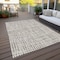 Homeroots 8' X 10' Taupe And Beige Striped Washable Indoor Outdoor Area Rug 583471 - alternate 8