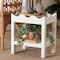 Bali & Pari Sebastian Grasscloth Scalloped End Table, White 266-14549-ZORO - alternate 7