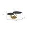 Homeroots 32" Black And Gold Ceramic Tile And Metal Round Distressed Abstract Coffee Table 554302 - alternate 5