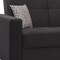 Homeroots 87" Black Microfiber Convertible Futon Sleeper Sofa And Toss Pillows With Storage 607093 - alternate 7
