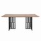 Homeroots 72" Oak and Black Wood and Iron Double Pedestal Base Dining Table 631285 - alternate 1