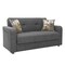 Homeroots 90" Gray Chenille Sleeper Sofa And Toss Pillows With Brown Legs 607127 - alternate 1