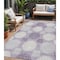 Homeroots 5' X 8' Purple And Ivory Geometric Washable Indoor Outdoor Area Rug 593625 - alternate 1
