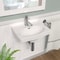 Whitehaus Collection 15 in Rectangular Wall Mount Basin with Integrated Oval Bowl and Single Faucet Drilling /w Overflow B-LO944 - alternate 4
