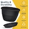 Lifemaster 10-Inch Whiskey Barrel Planters, Durable Plastic Pots with Drainage and Saucer, 2PK LMPBP2BLK2 - alternate 6