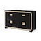 Homeroots 62" Black And Gold Faux Crystal Bling Wood Six Drawer Double Dresser 564668 - alternate 10