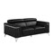 Homeroots 70" Black And Silver Metallic Top Grain Leather Loveseat 534096 - alternate 11