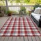 Homeroots 9' X 12' Red Gray And Beige Plaid Washable Indoor Outdoor Area Rug 601432 - alternate 6