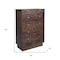 Homeroots 35" Brown Carved Abstract Solid Wood Five Drawer Dresser 661225 - alternate 7
