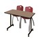 Regency Kobe Mobile T-Base Training Table W/ 2 M Stack Chairs, 48 in W, 24 in L, Noble Oak MKTRCC4824NO47BY - alternate 1