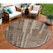Homeroots 8' Brown And Beige Round Striped Washable Indoor Outdoor Area Rug 602763 - alternate 1