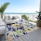 Homeroots 9' X 12' Navy Blue And Beige Floral Washable Indoor Outdoor Area Rug 610990 - alternate 8