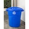 United Solutions COLORmaxx Trash Can, 32 gal Capacity, Plastic, Blue, Lid Closure TI0028 - alternate 2