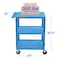 Luxor Utility Cart - 3 Shelves Structural Foam Plastic HE34-BU - alternate 1