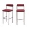 Homeroots Set of Two 30" Red and Bronze Shearling and Steel Low Back Bar Height Bar Chairs 555720 - alternate 8