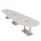 Skutchi Designs Racetrack Conference Table With Power Unit, 48 in W, 216 in L, Ivory HAR-RAC-48X216-DOU-K458-ESIL - alternate 1
