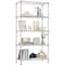 Factory 2U Wire Shelving Unit, 14inD x 30inW x 60inH, 5 Shelves, Medium Duty 250 lbs Per Shelf, Chrome 803972 - alternate 1