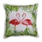 Homeroots 20" Off White Pink And Green Flamingo Throw Pillow Cover with Fringe 713113 - alternate 3