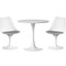 Fabulaxe Mid-Century Modern White Tulip Side Chair with Grey Cushioned Seat - Stylish and QI004628.GY.2 - alternate 10