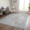 Homeroots 9' X 12' Pewter Charcoal And Ivory Geometric Washable Indoor Outdoor Area Rug 577575 - alternate 6