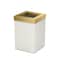 Gatco Modern Square 3 Gal. Wastebasket, Matte Pearl/Brass Lid 1935B - alternate 1
