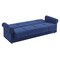 Homeroots 89" Blue Microfiber Convertible Futon Sleeper Sofa And Toss Pillows With Storage 607154 - alternate 7